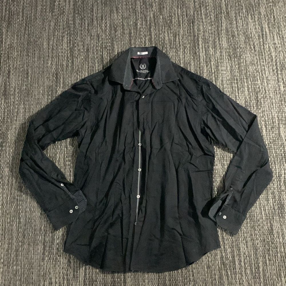 Bugatchi Button Up Long Sleeve Shirt Shaped Fit Size Large